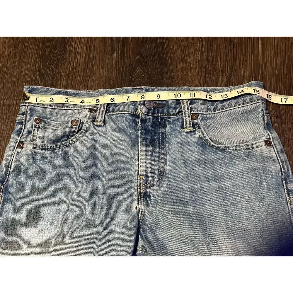 Levi's White Oak Cone Denim Selvedge Blue Jeans Distressed Size 30x34 Zip Fly